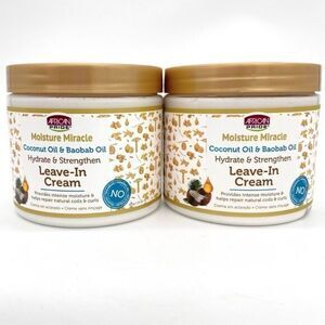 African Pride Moisture Miracle Leave-In Cream with Coconut Oil & Baobab Oil New
